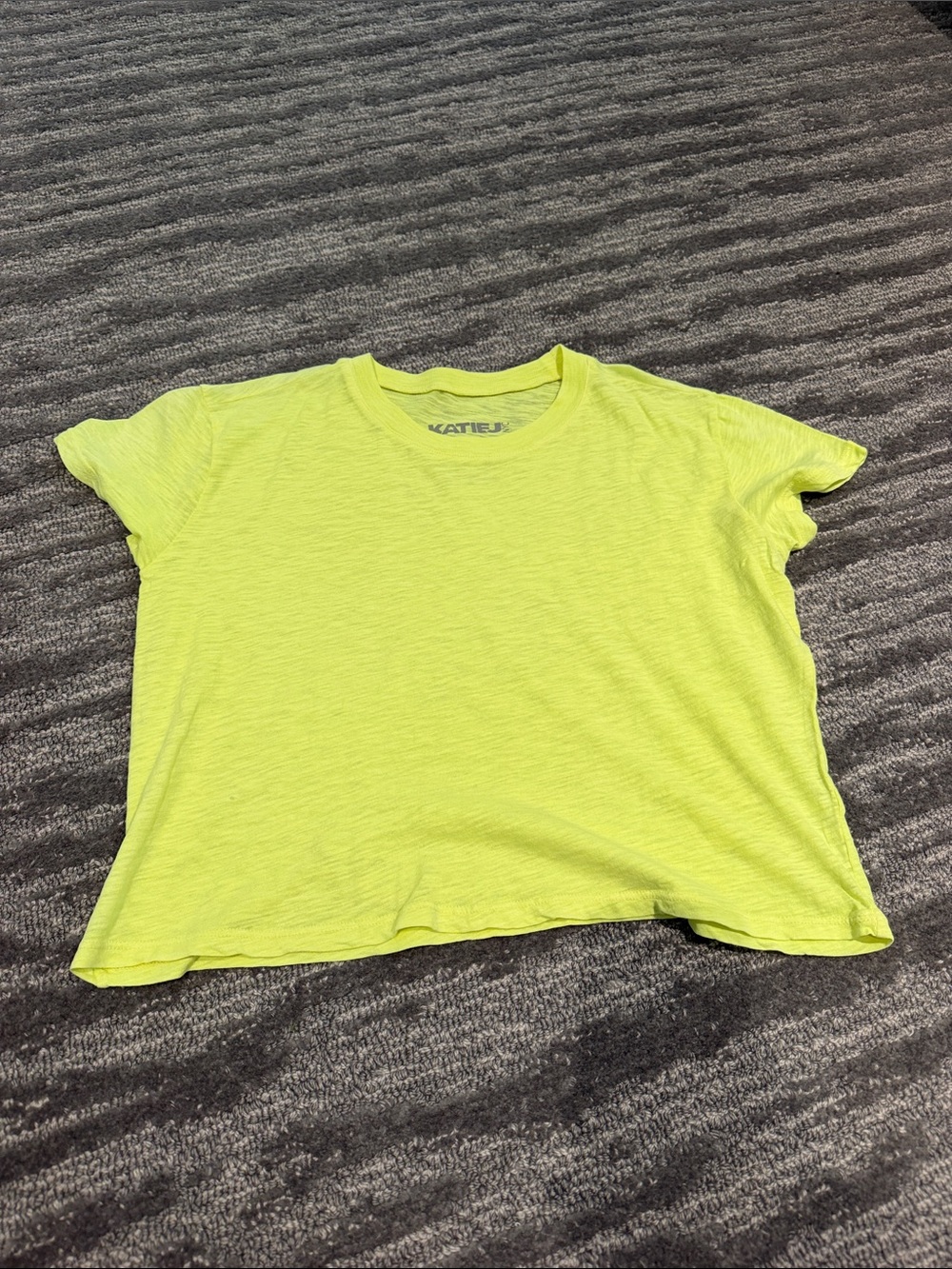 Katie J NYC Neon Yellow Short Sleeve Tee